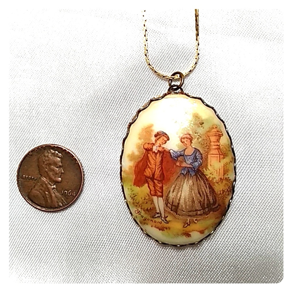 Fragonard Dancing couple portrait pendant